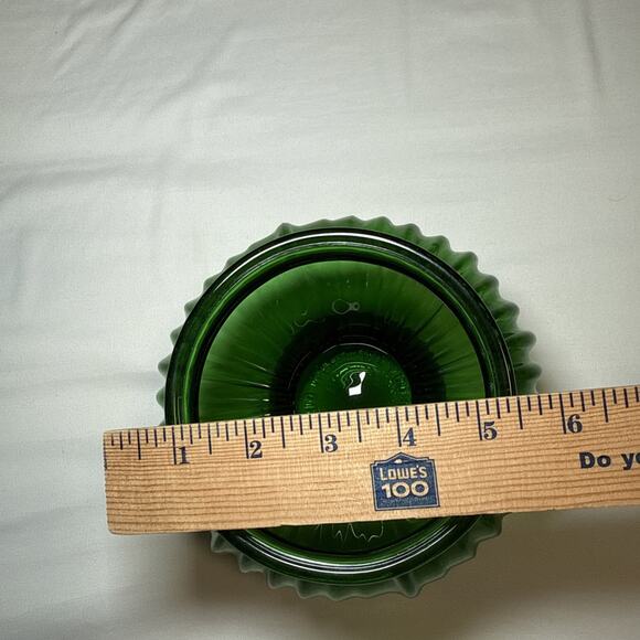Vintage E O Brody Cleveland Ohio USA Emerald Green Glass Vase Planter 5" H G-105 - Picture 9 of 10